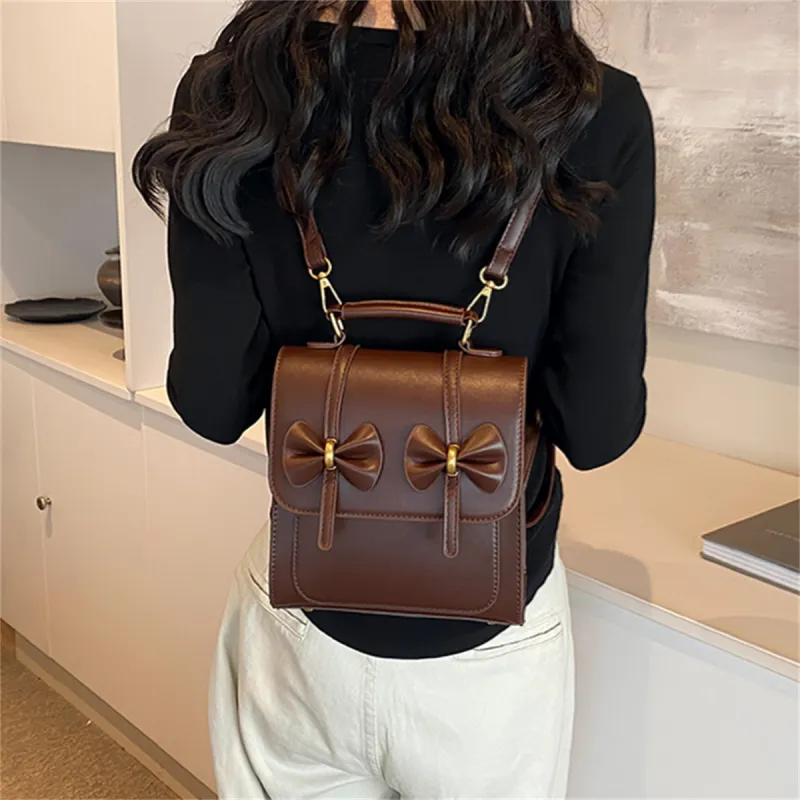 Duoluplo Doron Paul PU Backpack Regular Women's Coffee/Black/Silver/Red-4