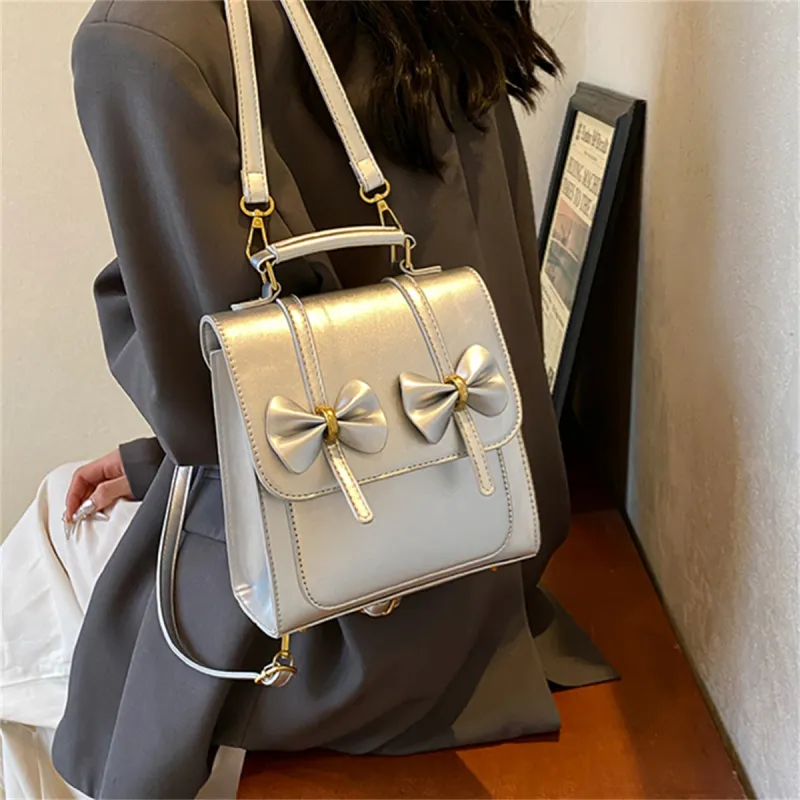 Duoluplo Doron Paul PU Backpack Regular Women's Coffee/Black/Silver/Red-15