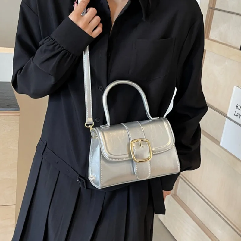 Duoluplo Doron Paul PU Crossbody One Shoulder Handbag Regular Women's Black/Ecru/Silver/Pink-12