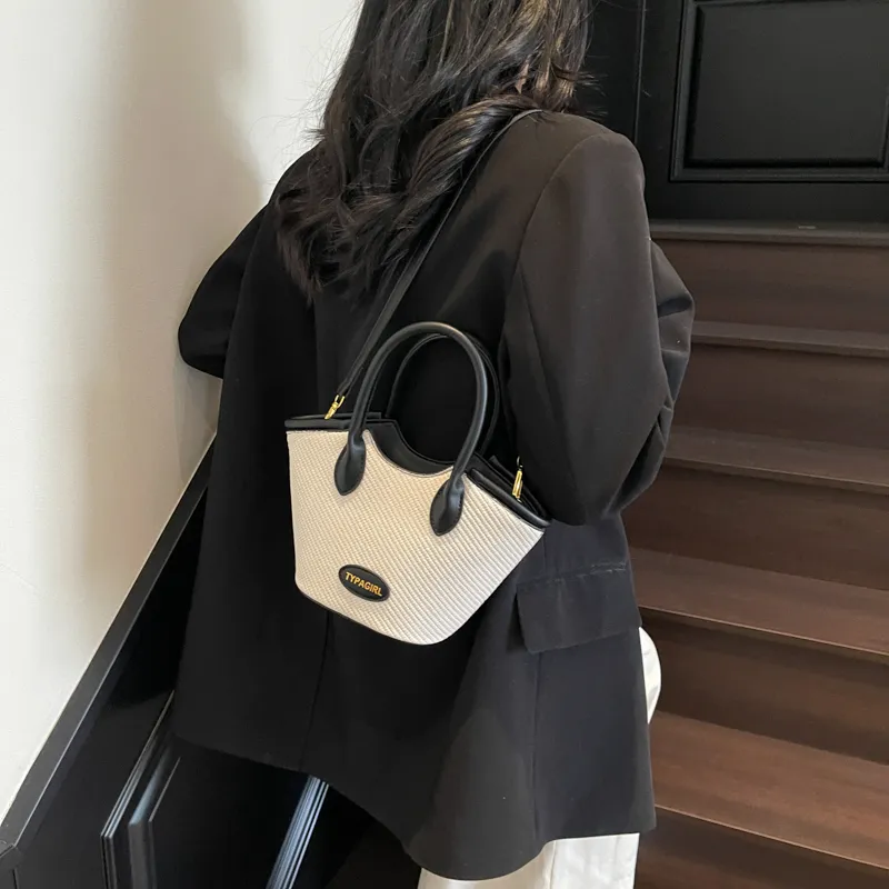 SWIMADE PU Handbag Women's Beige/Black/Black & Beige/Black & Gray-25