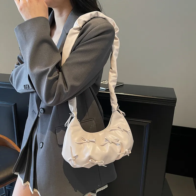 SWIMADE PU Shoulder Bag Women's Ecru/Silver/Black/Pink-25