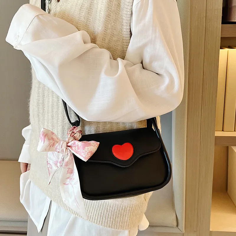 SWIMADE PU Crossbody Bag, Shoulder Bag Women's Black/Ecru/Pink-9
