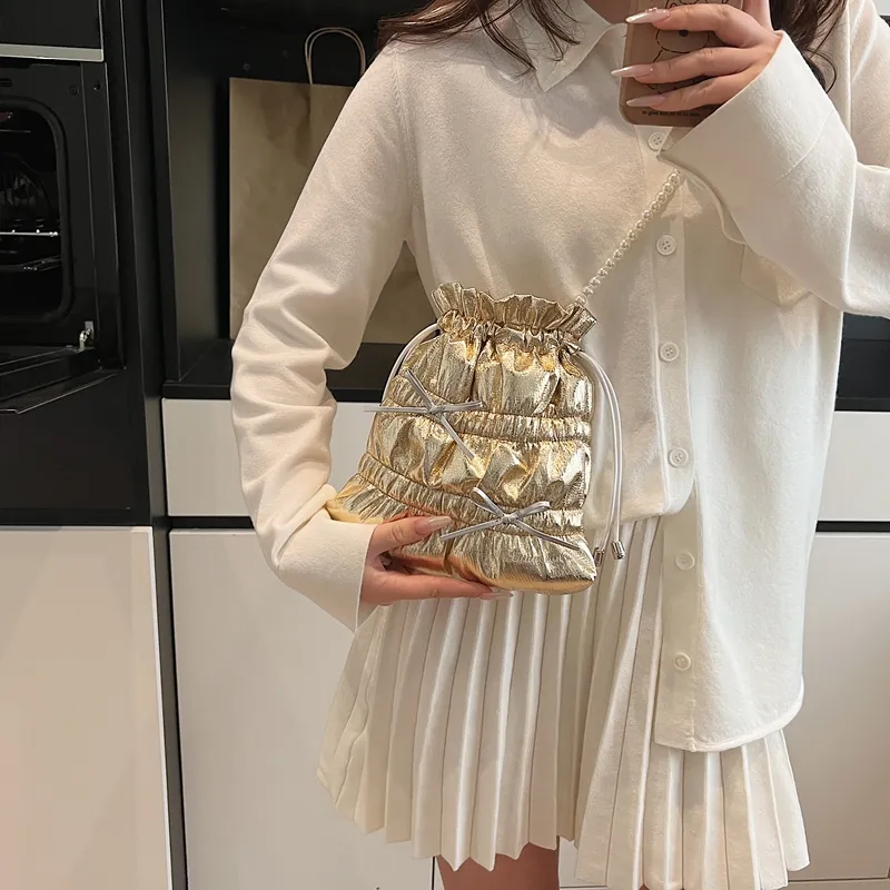 SWIMADE PU Shoulder Bag, Crossbody Bag Regular Women's Silver/Black/Gold-20
