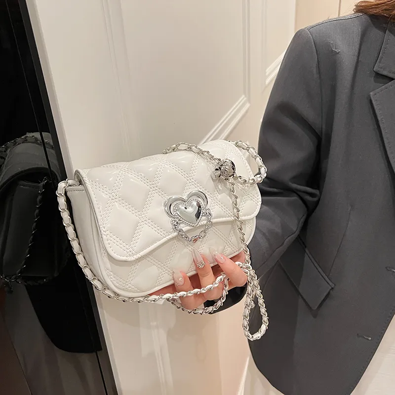 Duoluplo Doron Paul Trendy Versatile Crossbody Bag Regular Women's White/Silver/Black/Burgundy-14