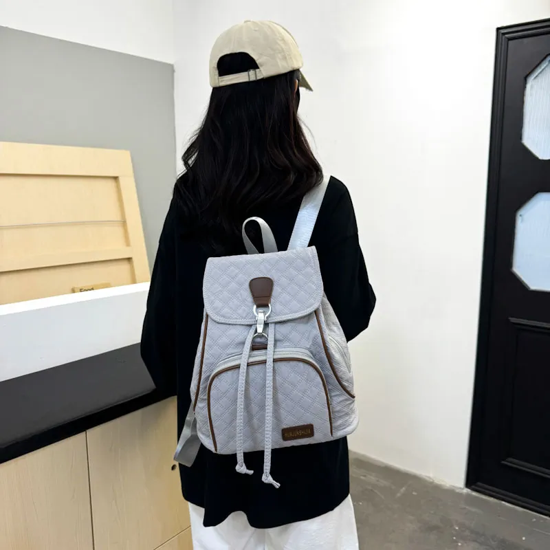 SWIMADE Oxford Backpack Women's Gray/Black/Pink/Peacock Blue/Yellow-3