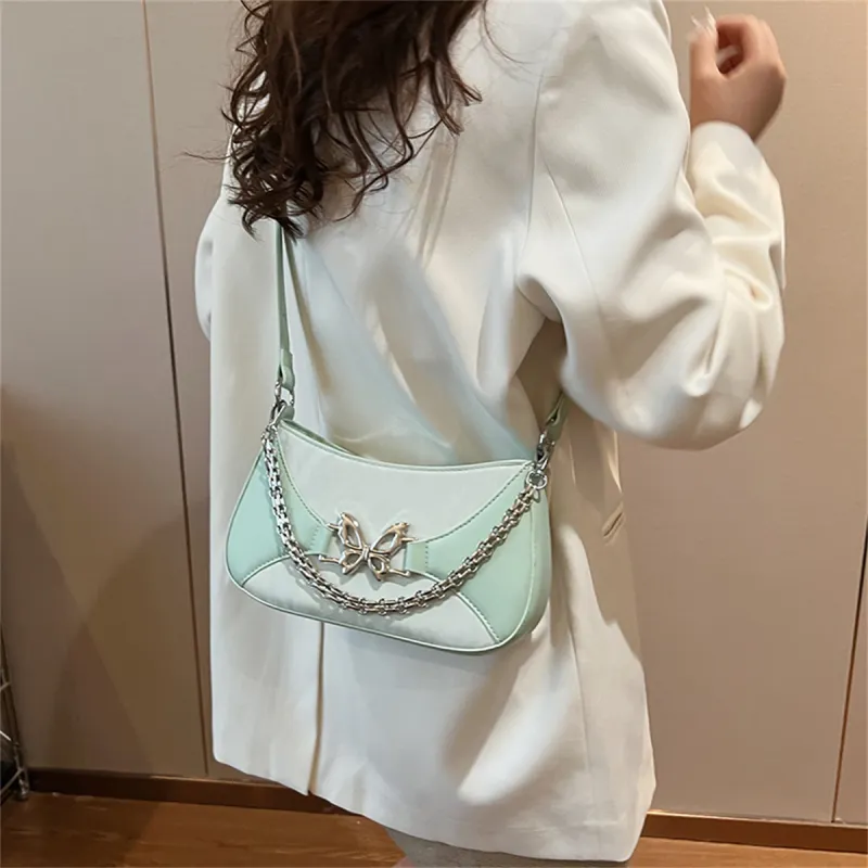 Duoluplo Doron Paul PU Shoulder Bag, Crossbody Bag Women's Pink/Green/Ecru-14