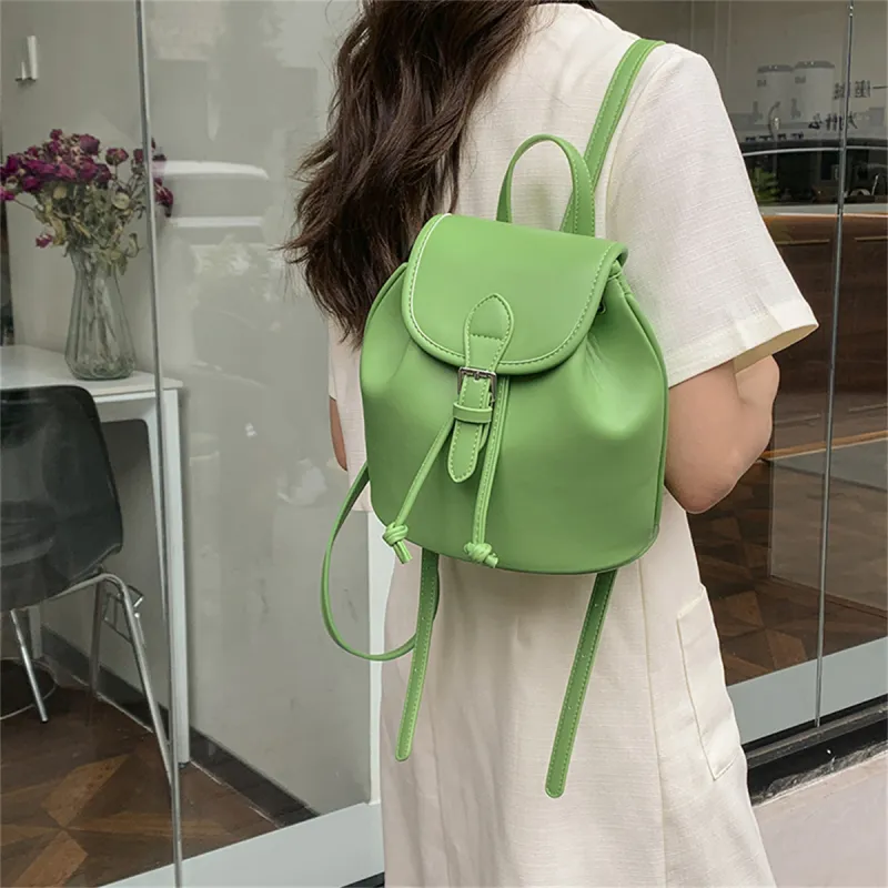 Duoluplo Doron Paul PU Backpack Women's Pink/Black/Green/White/Khaki-11