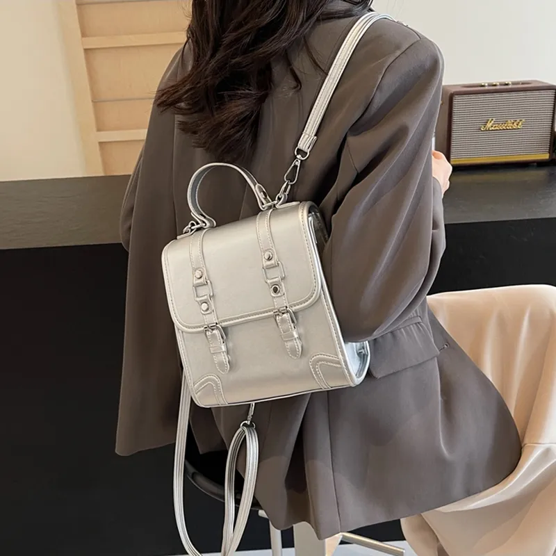 SWIMADE PU Backpack Women's Black/Ecru/Coffee/Brown-59