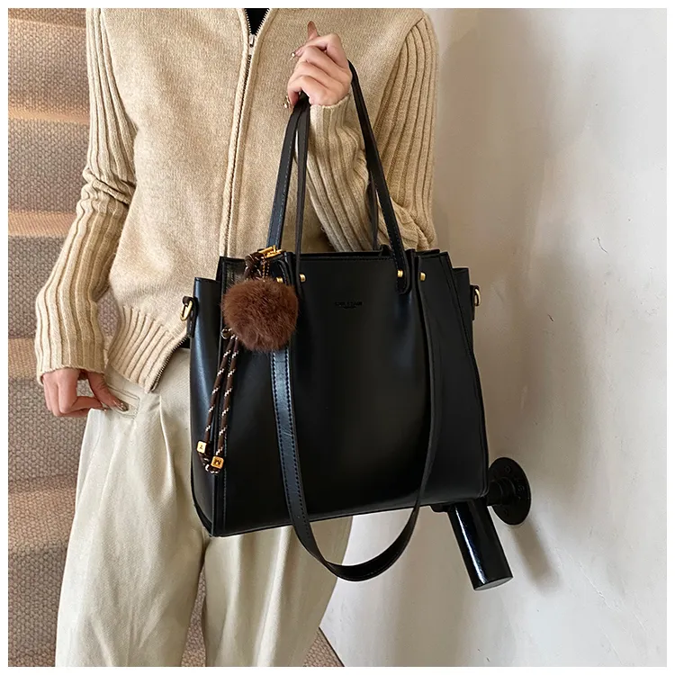 SWIMADE PU Shoulder Bag Women's Black/Coffee/Mocha-3