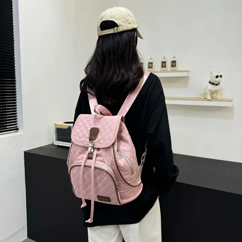 SWIMADE Oxford Backpack Women's Gray/Black/Pink/Peacock Blue/Yellow-19