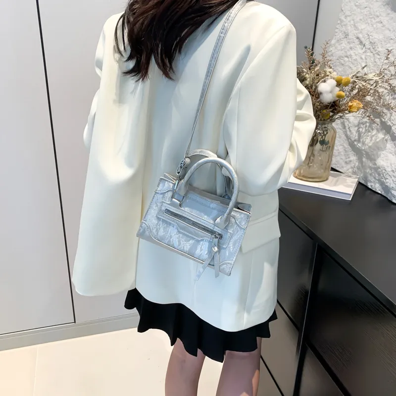 SWIMADE PU One Shoulder Handbag Women's Black/White/Pink/Blue/Green/Silver-14