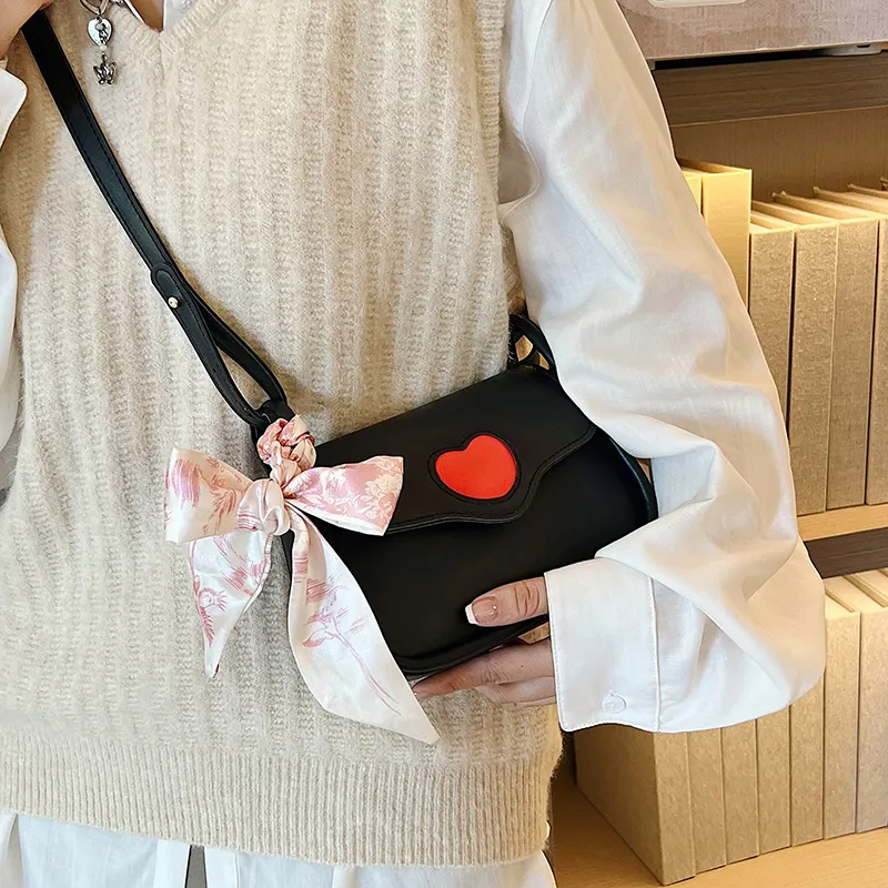 SWIMADE PU Crossbody Bag, Shoulder Bag Women's Black/Ecru/Pink-8