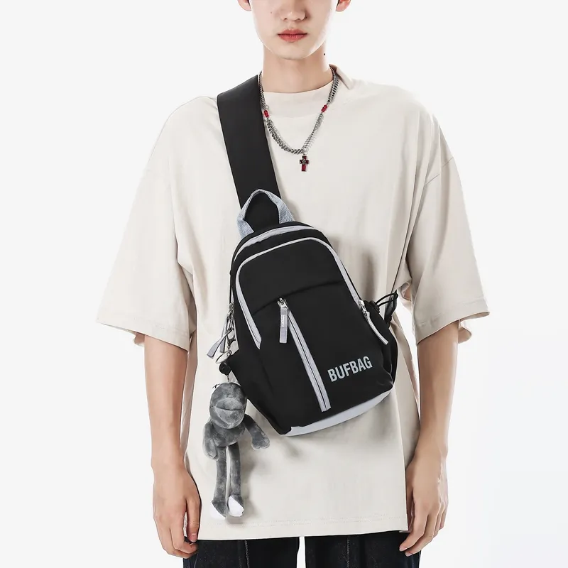 SWIMADE Nylon Sling Bag Regular Unisex Black/White Green/White Red/Green-7