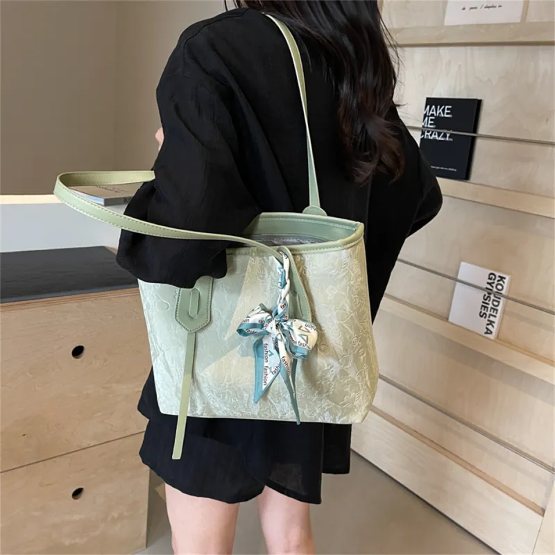 Duoluplo Doron Paul PU Shoulder Bag Regular Women's Black/Ecru/Blue/Green/Silver-13