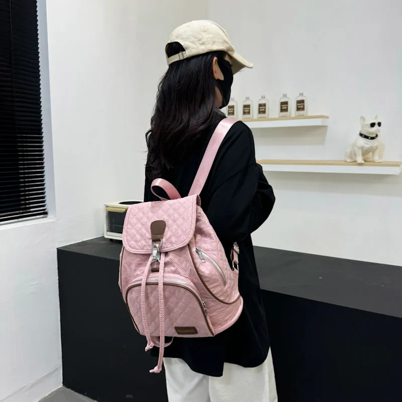 SWIMADE Oxford Backpack Women's Gray/Black/Pink/Peacock Blue/Yellow-20