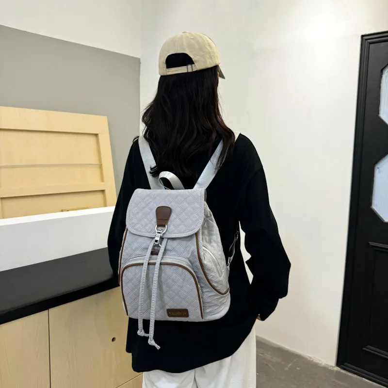 SWIMADE Oxford Backpack Women's Gray/Black/Pink/Peacock Blue/Yellow-4