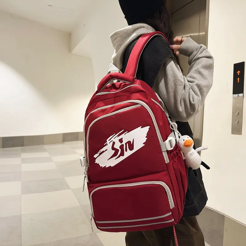 SWIMADE Nylon Backpack Regular Black/White Red/Red/Blue/Green-6