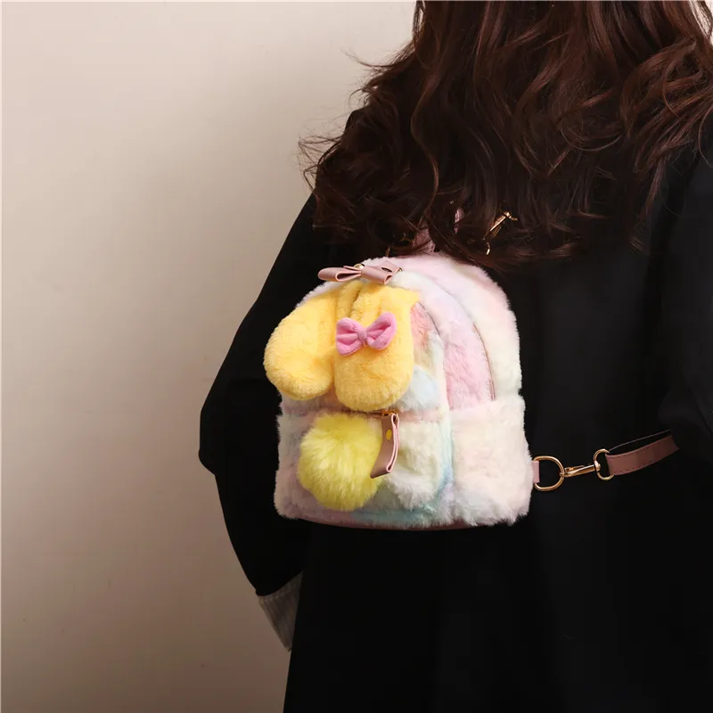 Duoluplo Doron Paul Plush Backpack Unisex Pink/Yellow-9