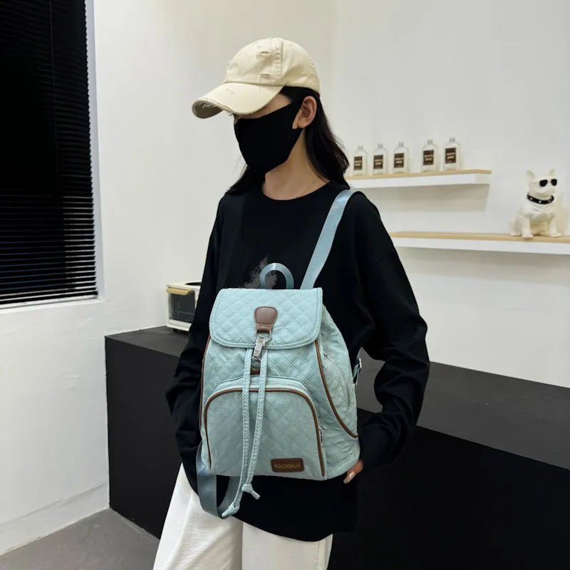 SWIMADE Oxford Backpack Women's Gray/Black/Pink/Peacock Blue/Yellow-22