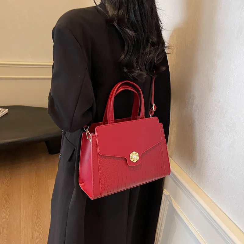 Duoluplo Doron Paul PU Handbag Women's Black/Burgundy/Blue-6