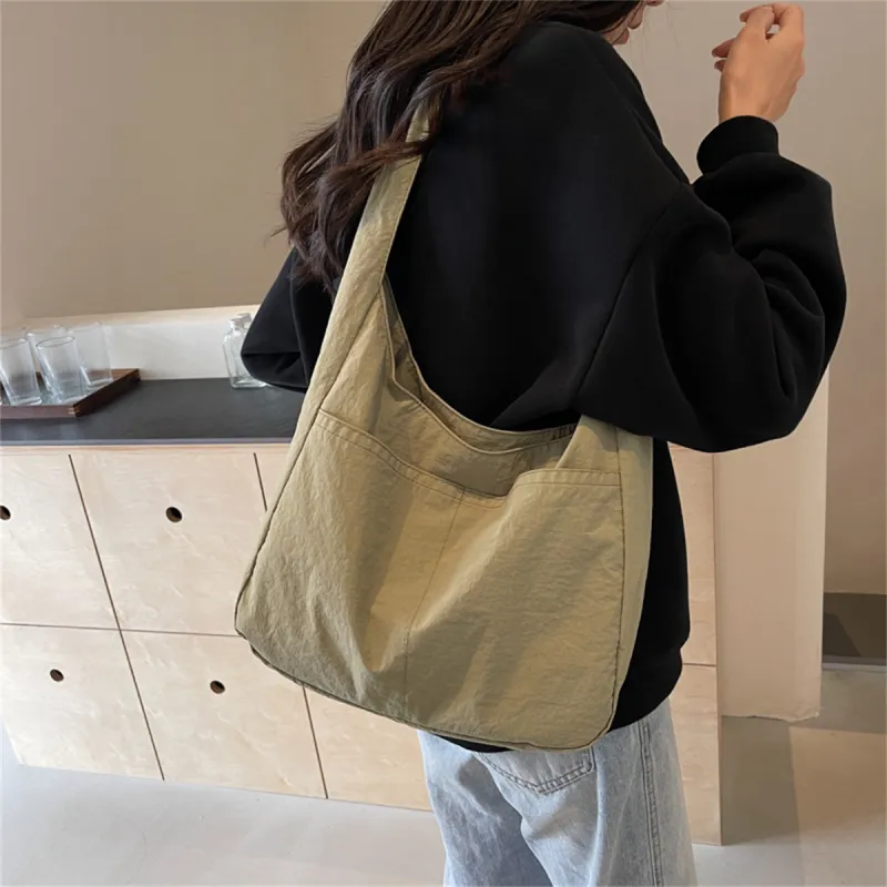 Duoluplo Doron Paul Nylon Fabric Shoulder Bag Regular Women's Black/Ecru/Yellow/Green/Pink/Blue/Light Green-40
