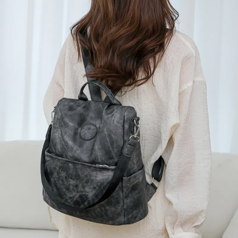 Duoluplo Doron Paul PU Shoulder Bag Backpack Regular Women's Ecru, Blue, Pink, Black, Gray-11