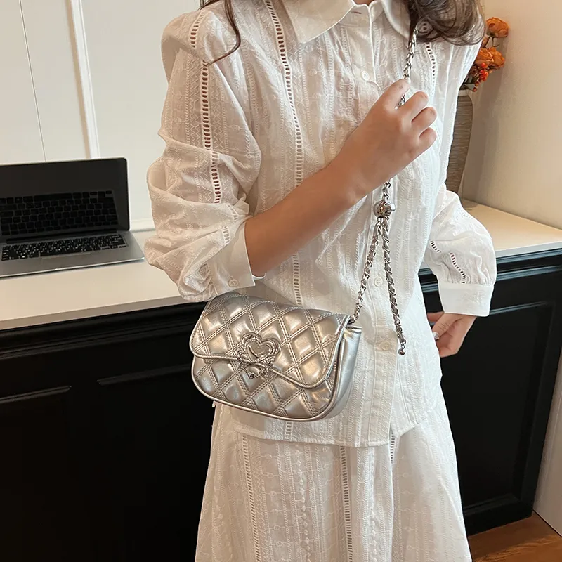 Duoluplo Doron Paul Trendy Versatile Crossbody Bag Regular Women's White/Silver/Black/Burgundy-4