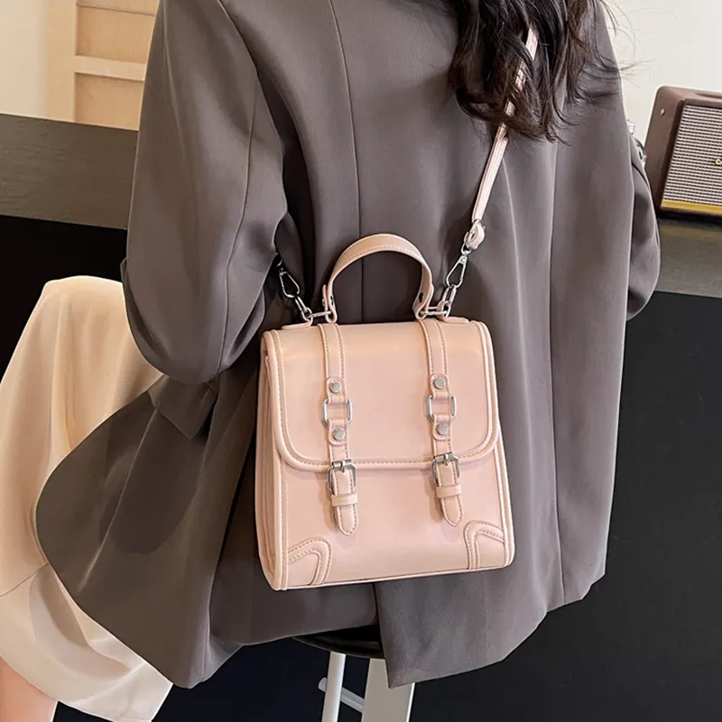 SWIMADE PU Backpack Women's Black/Ecru/Coffee/Brown-70