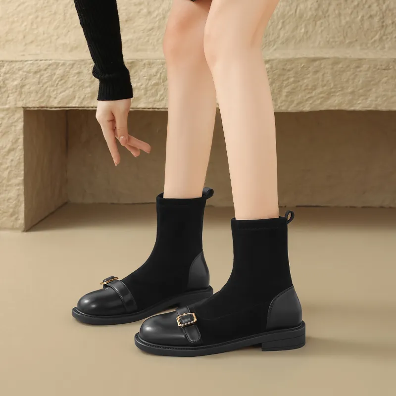 ZHR Ankle Boots Women's Black/Brown-3