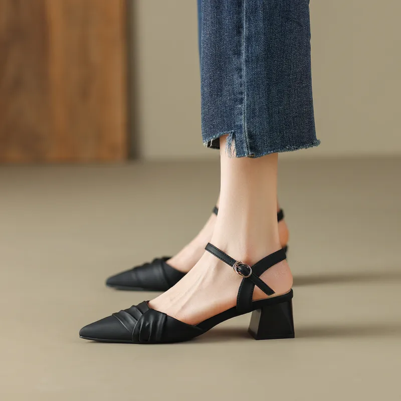 ZHR Block Heel High Heels 4.5cm Women's-9