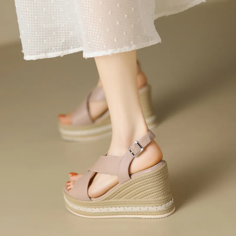 ZHR Strap Sandals 9.5cm Women's Beige Nude-4
