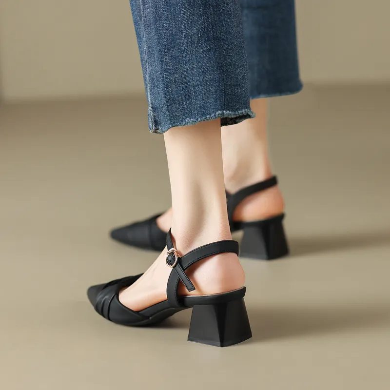 ZHR Block Heel High Heels 4.5cm Women's-10