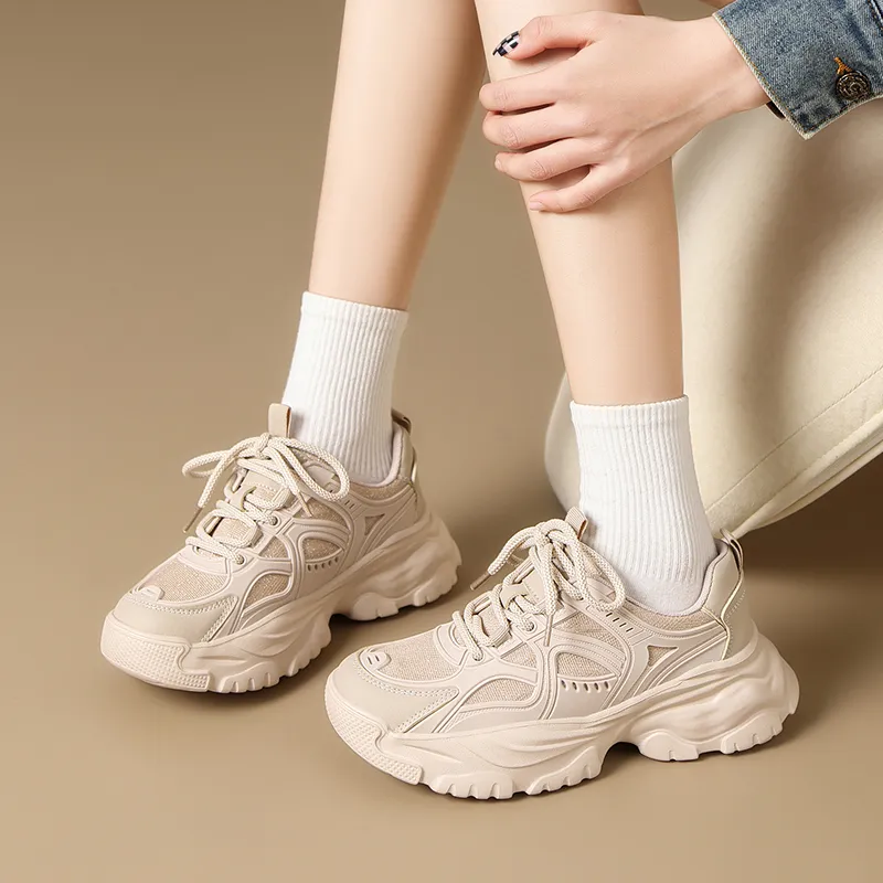 ZHR Height Increasing Shoes Wear-resistant And Lightweight Low-Top Chunky Sneakers Women's-8