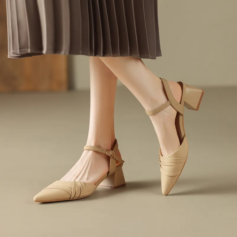 ZHR Block Heel High Heels 4.5cm Women's-14