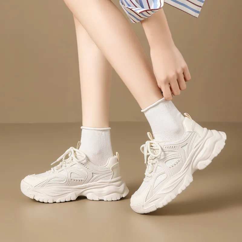 ZHR Height Increasing Shoes Wear-resistant And Lightweight Low-Top Chunky Sneakers Women's-4