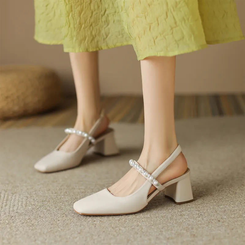 ZHR Chunky Heel High Heels 5.5cm Women's-3