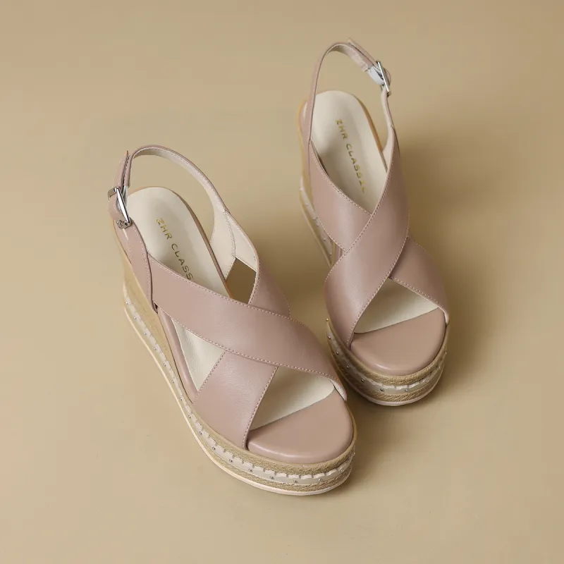 ZHR Strap Sandals 9.5cm Women's Beige Nude-6