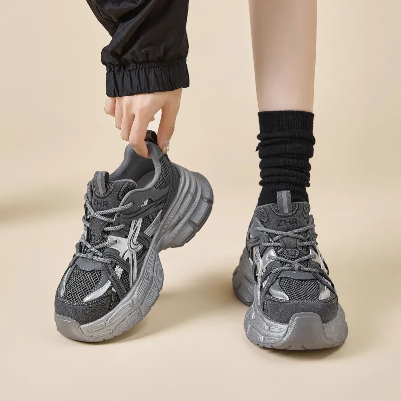 ZHR Cushioning, Wear Resistant Low Top Chunky Sneakers Women's-10