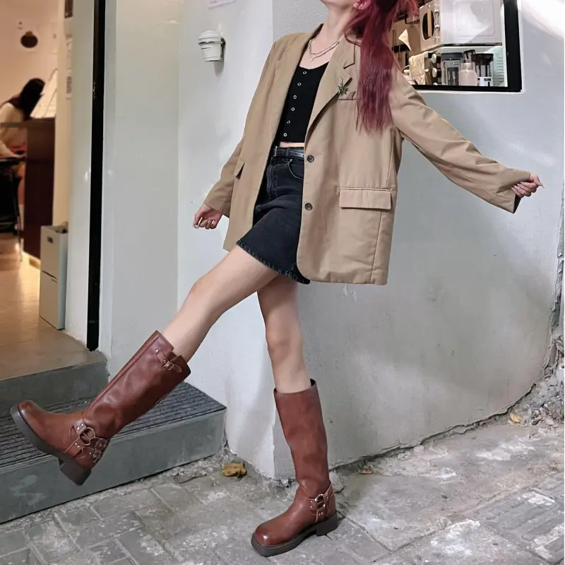 ZHR Knee-high Boots 4cm Women's-13