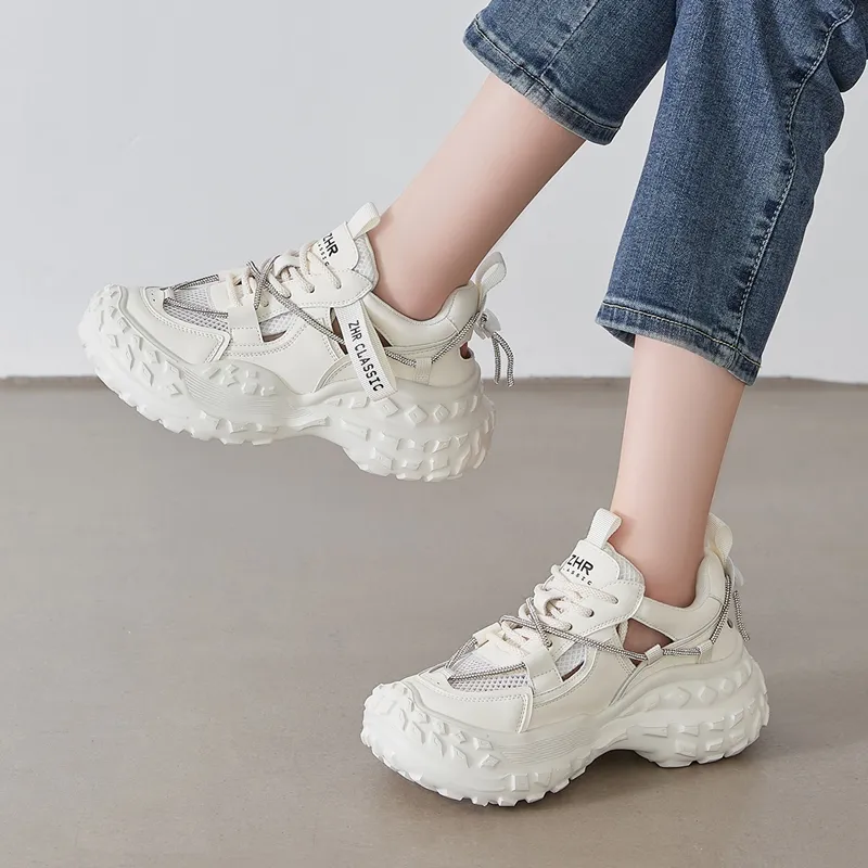 ZHR Lightweight Height Increasing Low-Top Chunky Sneakers Women's-12