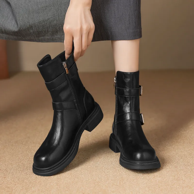 ZHR Ankle Boots Women's Black/Brown-4