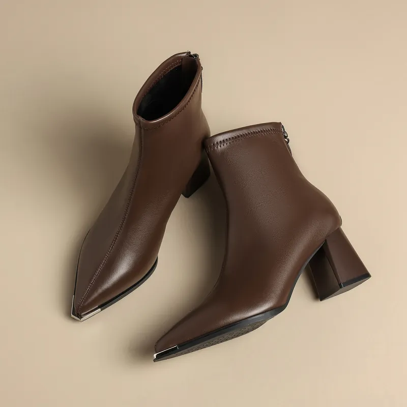 ZHR Ankle Boots Women's Black/Milk Tea/Beige-34