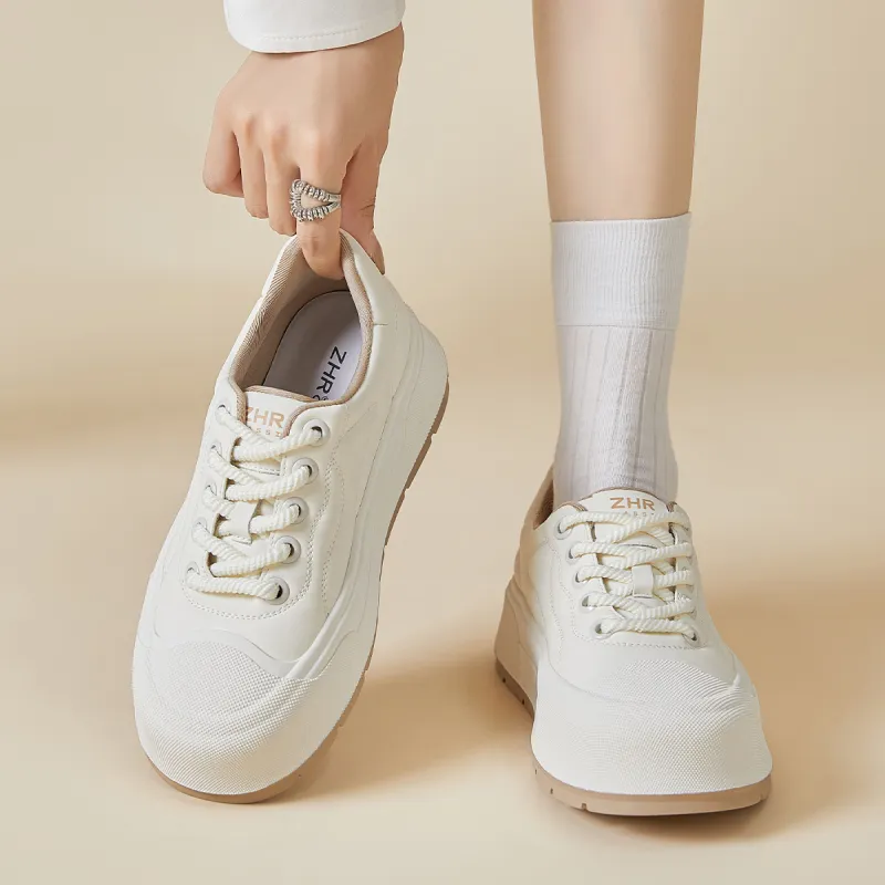 ZHR Cute Puffy Shoes Coverage Cushioning Lightweight Height Increasing Skateboard Shoes Women's-16