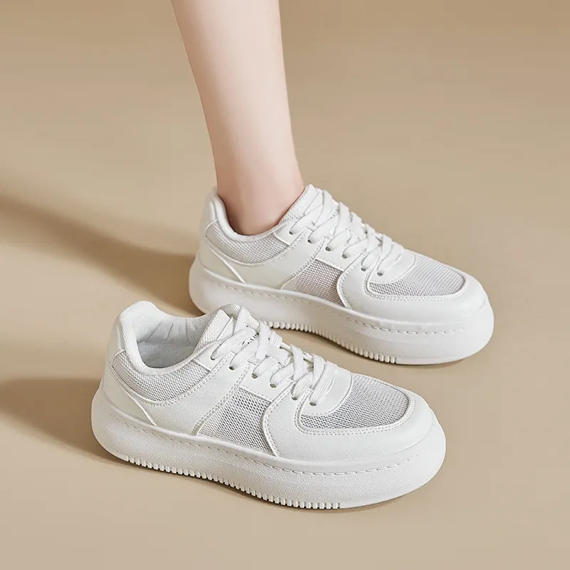 ZHR Platform White Sneakers Wear resistant And Lightweight Low Top Skateboard Shoes Women's-3