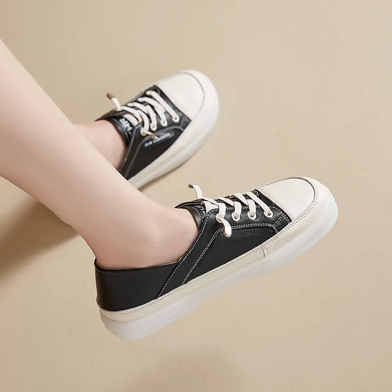 ZHR Flat White Shoes Wear resistant And Lightweight Low Top Skateboard Shoes Women's-10