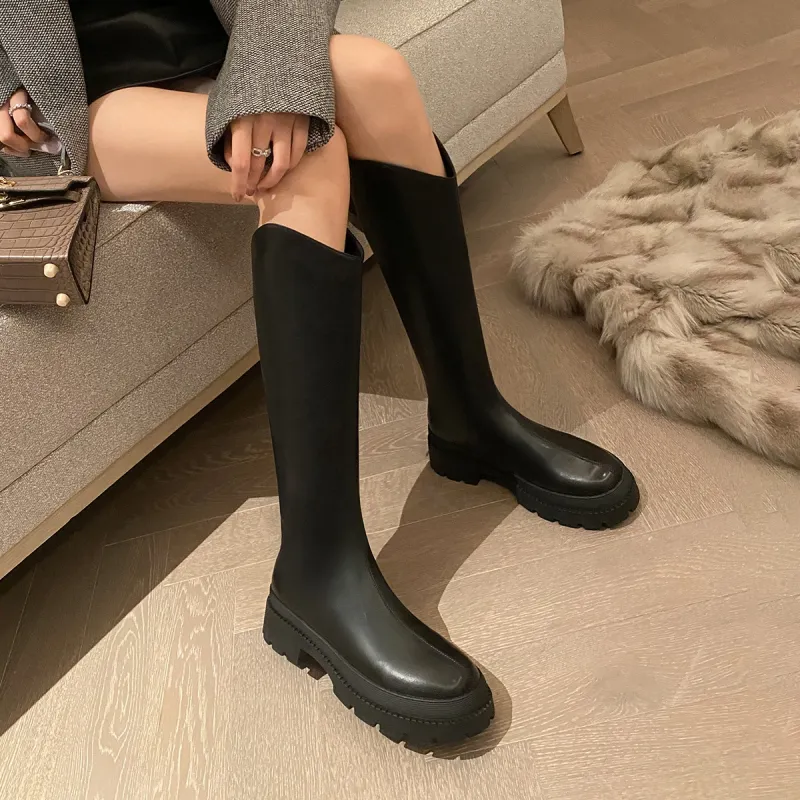 ZHR Knee-High Knight Boots 4cm Women's-7