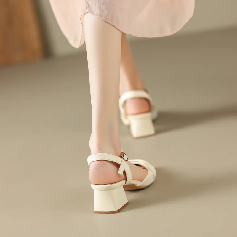 ZHR Block Heel High Heels 4.5cm Women's-5