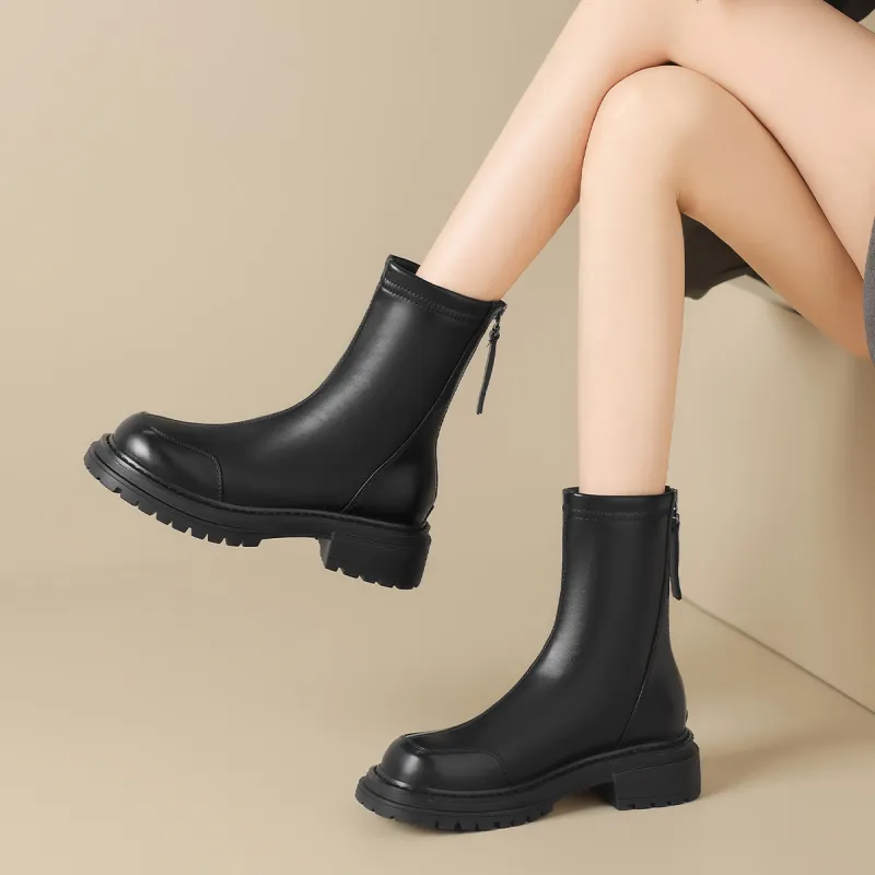 ZHR Ankle Boots Women's Black/Brown-3