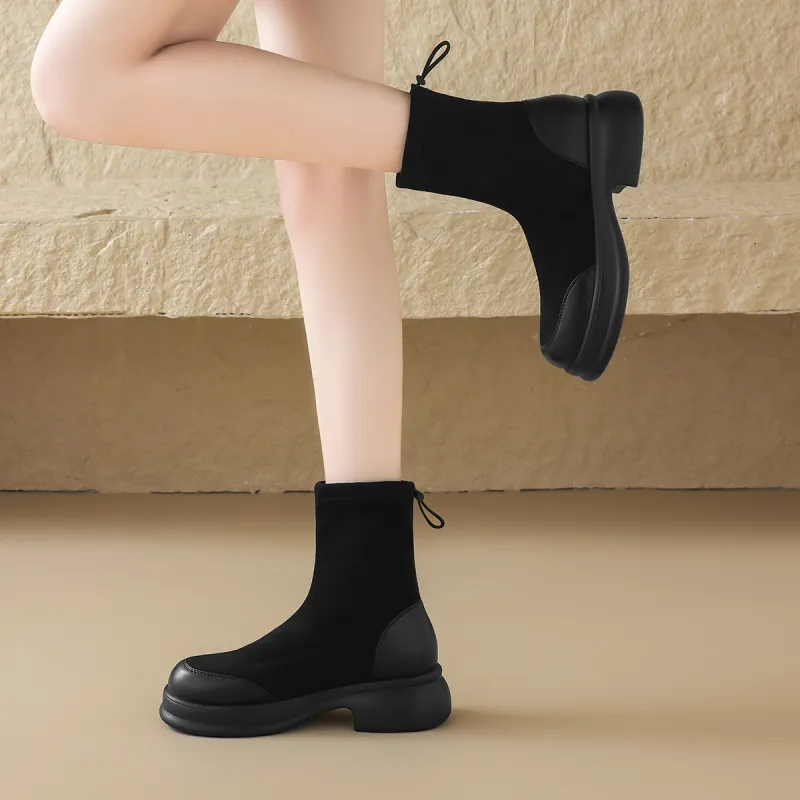 ZHR Ankle Boots 5cm Women's Black-4