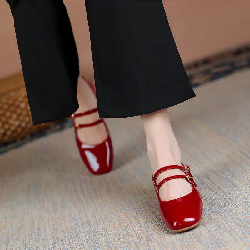 ZHR Mary Jane 3cm Women's Burgundy-15